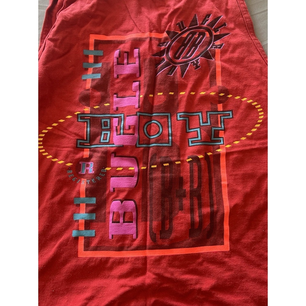 Vintage Bugle Boy‎ Kids Tank Top Made in USA Surf Retro Size Large Red - Picture 7 of 8